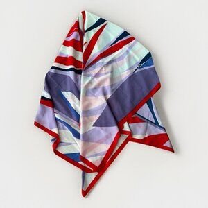 Galeries Lafayette Scarf Vibrant Botanical Abstract Print Size 51" x 51" French